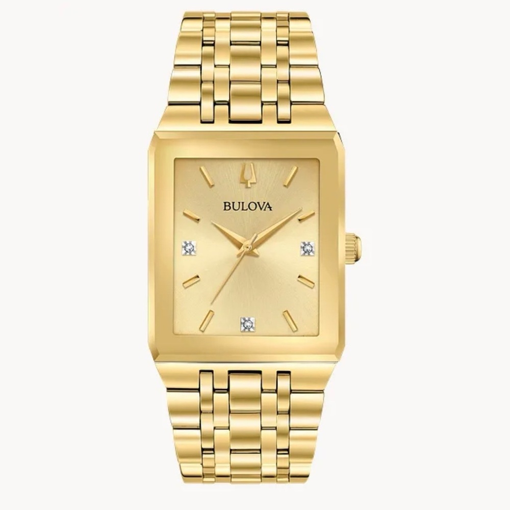 Bulova Quadra Men’s Gold-Tone  Watch - NEW